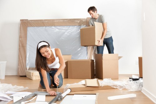 Removal team preparing equipment safely before a move