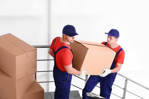 Packing boxes and household items for a Battersea house move