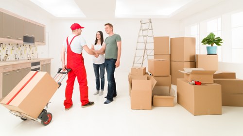 Professional office packing and furniture preparation for a Battersea move