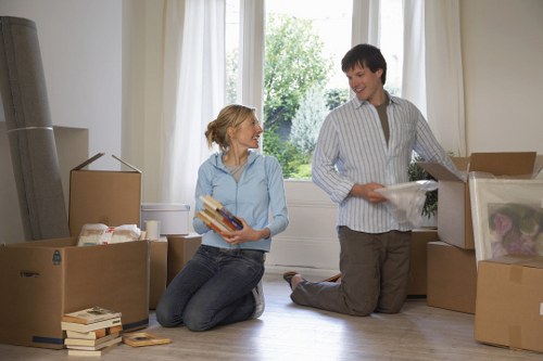Packing boxes and furniture for a Battersea house move