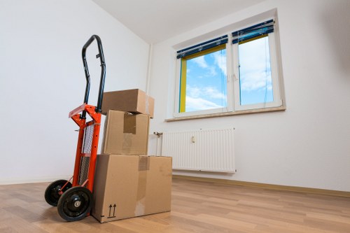 Packed moving boxes ready for a Battersea house move