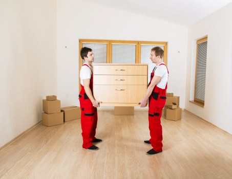 Careful loading of student belongings during Battersea removals