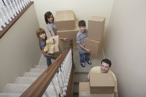 Packed household items ready for delivery during a Battersea removal